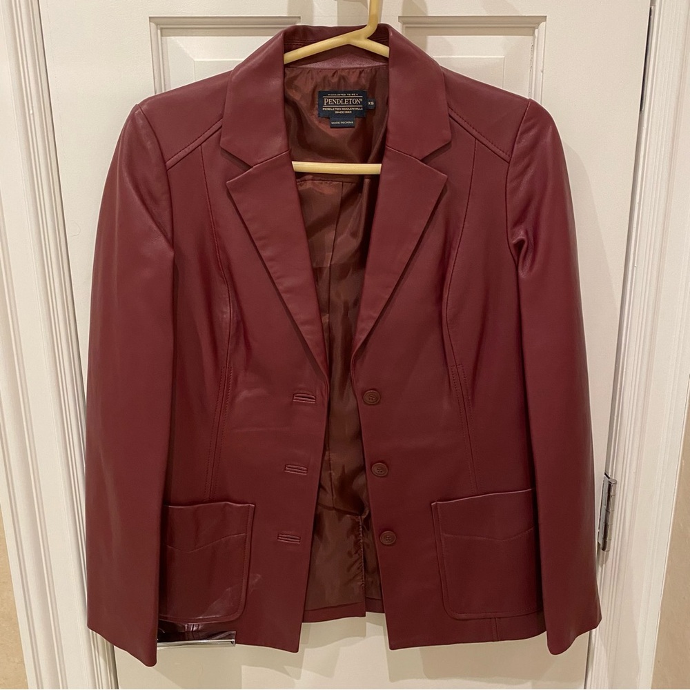 Pendleton Burgundy Leather Jacket - image 1